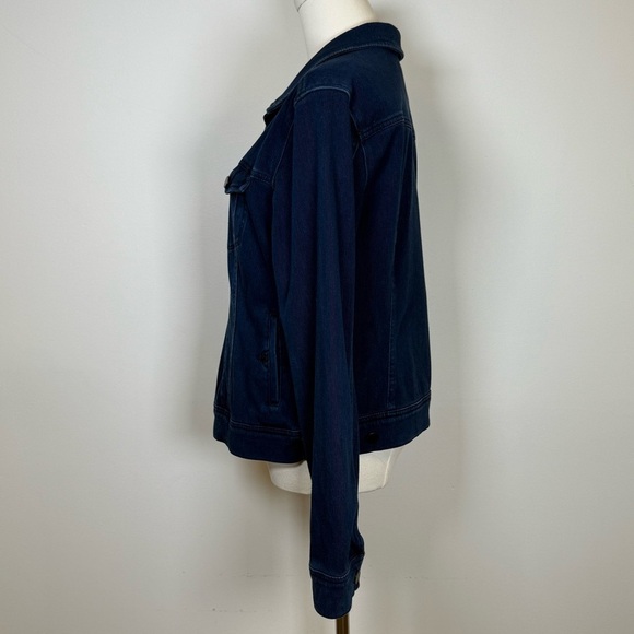 Liverpool Los Angeles Dark Americana Denim Jean Jacket Women’s Size Medium - Picture 4 of 12